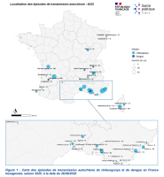 Arboviroses autochtones en France au 27 août (SPF)